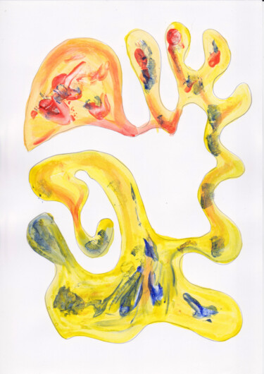 Peinture intitulée "Peinture abstraite…" par Yvelise Séraphin, Œuvre d'art originale, Tempera