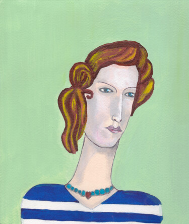 Peinture intitulée "Portrait de femme P…" par Yvelise Séraphin, Œuvre d'art originale, Acrylique
