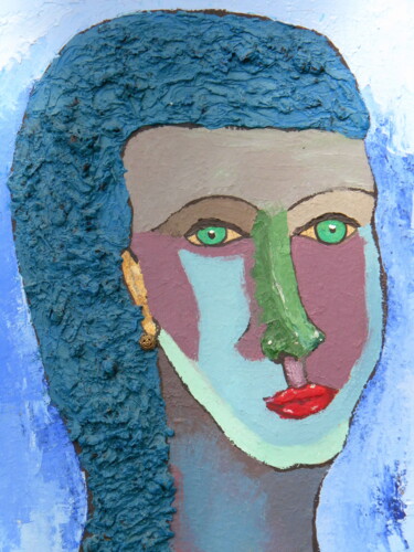 Painting titled "Femme Portrait mode…" by Yvelise Séraphin, Original Artwork, Oil