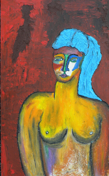 Peinture intitulée "Portrait d'une femm…" par Yvelise Séraphin, Œuvre d'art originale, Huile