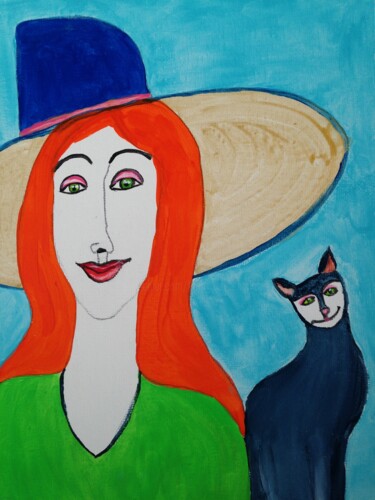 Peinture intitulée "Portrait femme élég…" par Yvelise Séraphin, Œuvre d'art originale, Acrylique