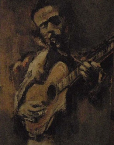 Peinture intitulée "Guitariste manouche" par Yves Bonnier, Œuvre d'art originale, Acrylique