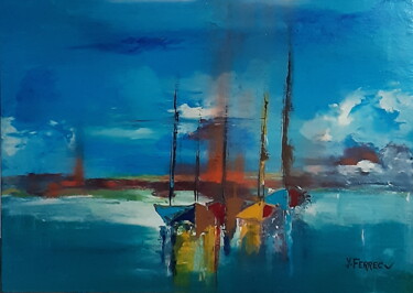 Painting titled "Refuge d'un soir" by Yves Ferrec, Original Artwork, Acrylic