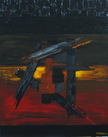 Pittura intitolato "La guerre du Feu" da Yves Ferrec, Opera d'arte originale, Acrilico
