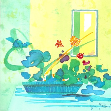 Painting titled "Composition florale" by Yves Frémin, Original Artwork