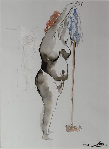 Pintura intitulada "Nu" por Yves Le Brun, Obras de arte originais, Tinta