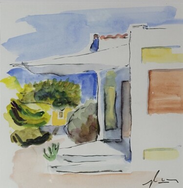 Malerei mit dem Titel "Lumière" von Yves Le Brun, Original-Kunstwerk, Aquarell