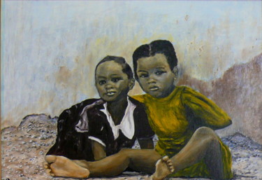 Painting titled "Deux soeurs" by Yves Le Mauff, Original Artwork, Oil