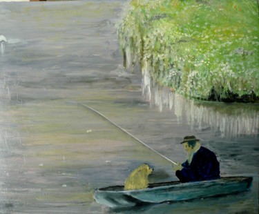 Peinture intitulée "La conversation" par Yves Le Mauff, Œuvre d'art originale, Huile