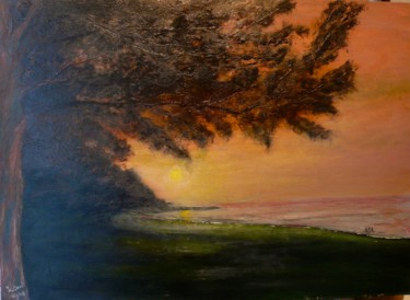 Painting titled "La baignade au crép…" by Yves Le Mauff, Original Artwork, Oil