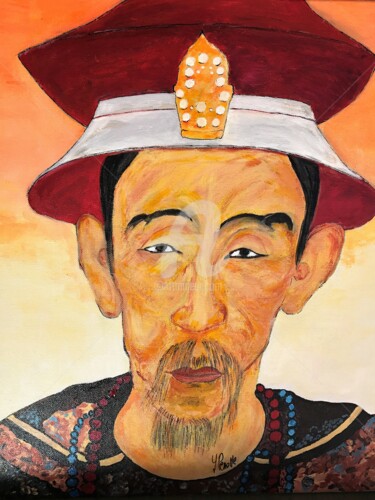 Painting titled "Empereur Chinois" by Yves Perrotte, Original Artwork, Acrylic