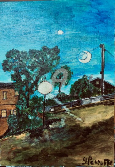 Pittura intitolato "Pleine lune" da Yves Perrotte, Opera d'arte originale, Acrilico