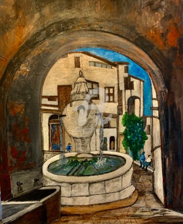 Peinture intitulée "Saint Paul de Vence" par Yves Perrotte, Œuvre d'art originale, Acrylique Monté sur Châssis en bois