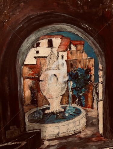 Painting titled "Fontaine" by Yves Perrotte, Original Artwork, Acrylic