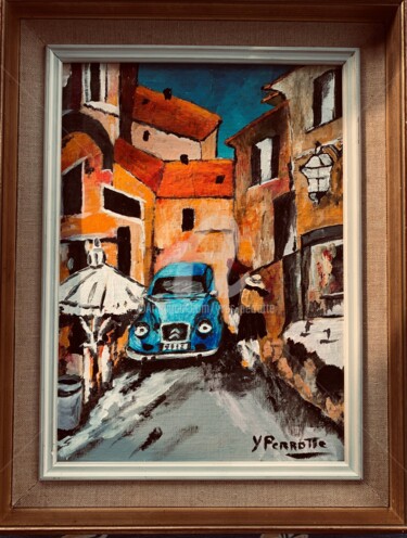 Painting titled "Couleur et vintage…" by Yves Perrotte, Original Artwork, Acrylic Mounted on Wood Stretcher frame