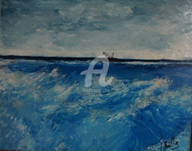 Pittura intitolato "Grosse Mer" da Yves Perrotte, Opera d'arte originale, Olio