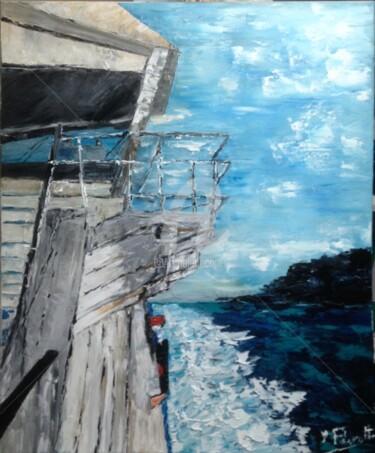 Painting titled "Cap Corse Coté Mer" by Yves Perrotte, Original Artwork, Acrylic