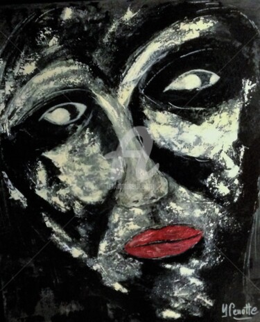 Peinture intitulée "Masque" par Yves Perrotte, Œuvre d'art originale, Acrylique