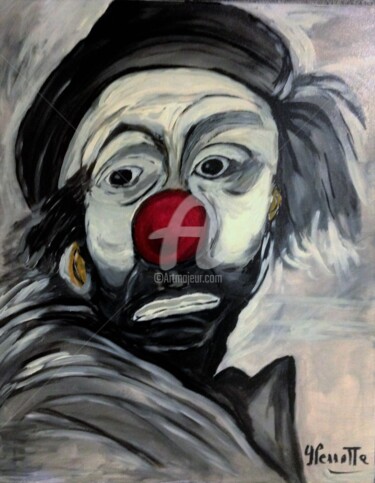 Peinture intitulée "Regard de Clown" par Yves Perrotte, Œuvre d'art originale, Acrylique