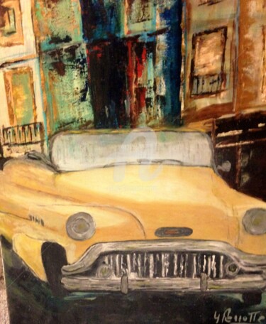 Painting titled "Voiture américaine…" by Yves Perrotte, Original Artwork, Acrylic