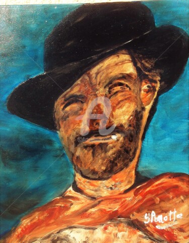 Painting titled "Clint" by Yves Perrotte, Original Artwork, Acrylic