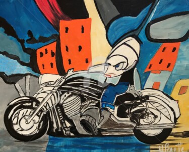 Painting titled "Bikeuse" by Yves Perrotte, Original Artwork, Acrylic