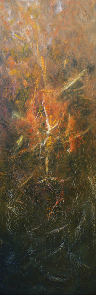 Painting titled "Vulcain" by Yves Robial, Original Artwork, Oil