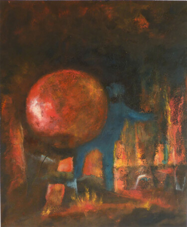 Malerei mit dem Titel ""Dansez avec le Tig…" von Yves Robial, Original-Kunstwerk, Öl