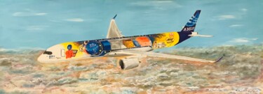 Schilderij getiteld "Concours A350 Freig…" door Yves Weiler, Origineel Kunstwerk, Olie