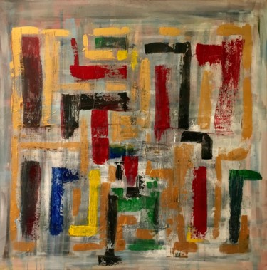 Painting titled "Labyrinthe 2019" by Lavy, Original Artwork, Acrylic