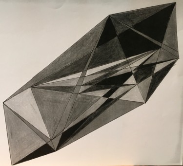 Drawing titled "Polygone en perspec…" by Lavy, Original Artwork, Pencil
