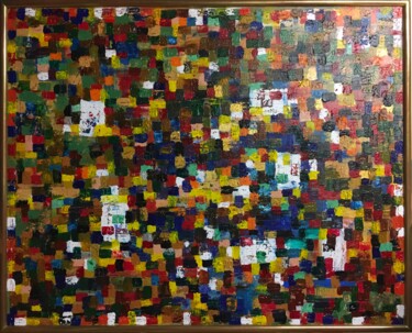 Painting titled "Color Dots" by Lavy, Original Artwork, Acrylic Mounted on Wood Stretcher frame
