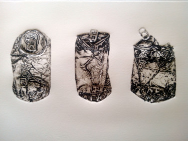 Gravures & estampes intitulée "tri sélectif" par Yves Coladon, Œuvre d'art originale