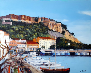 Painting titled "Port de Cassis" by Yves Conte, Original Artwork, Oil