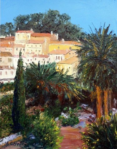 Painting titled "Village provençal" by Yves Conte, Original Artwork