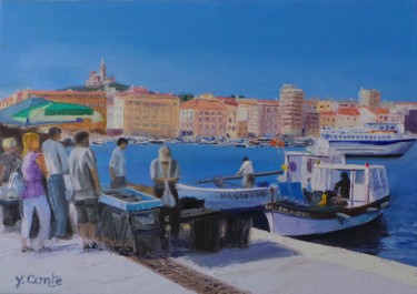 Peinture intitulée "vieux-port-46x33.jpg" par Yves Conte, Œuvre d'art originale