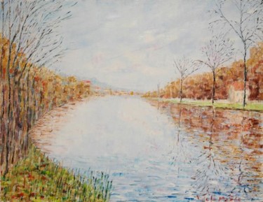 Peinture intitulée "Seine à Bougival en…" par Yves De La Malene, Œuvre d'art originale