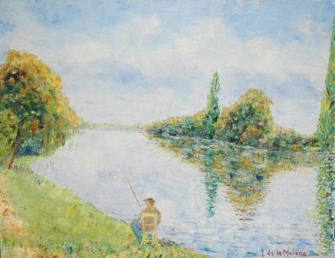 Peinture intitulée "Seine à Carrières a…" par Yves De La Malene, Œuvre d'art originale