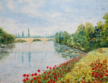 Peinture intitulée "Seine à Châtou" par Yves De La Malene, Œuvre d'art originale