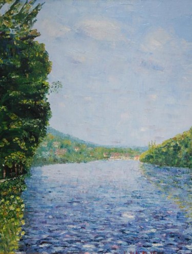 Peinture intitulée "Seine à Rueil" par Yves De La Malene, Œuvre d'art originale