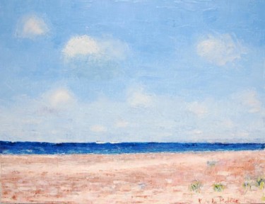 Peinture intitulée "mer à Deauville" par Yves De La Malene, Œuvre d'art originale