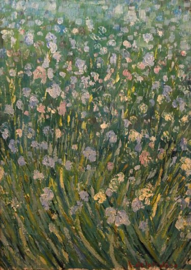 Peinture intitulée "iris" par Yves De La Malene, Œuvre d'art originale