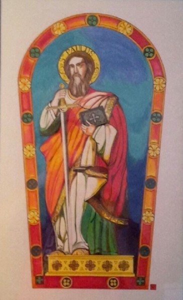 Dibujo titulada "Saint Paul" por Yves Koehl, Obra de arte original, Rotulador