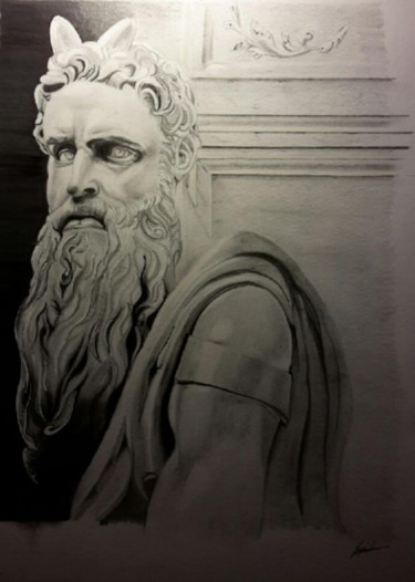 Desenho intitulada "Moïse" por Yves Koehl, Obras de arte originais, Lápis