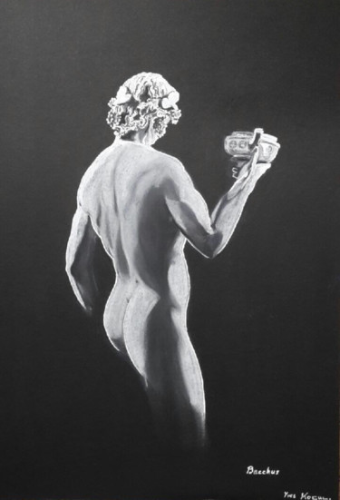 Σχέδιο με τίτλο "Bacchus" από Yves Koehl, Αυθεντικά έργα τέχνης, Παστέλ