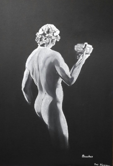 Drawing titled "Bacchus" by Yves Koehl, Original Artwork, Pastel