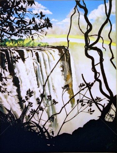 Peinture intitulée ""Victoria Africa"" par Yves Lafond, Œuvre d'art originale, Huile