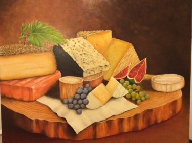 Painting titled "Fromages ( L'Orée d…" by Yves Marie Teiller, Original Artwork, Oil