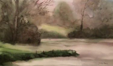Painting titled "La Charente" by Yves Marie Teiller, Original Artwork, Watercolor