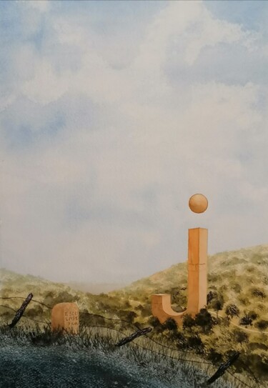 Pintura titulada "La Tentation d'Escu…" por Yves Marie Teiller, Obra de arte original, Acuarela